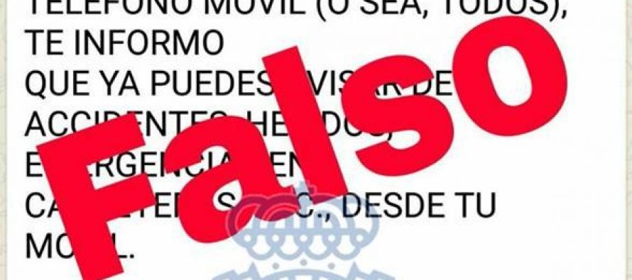 La Policía Nacional avisa de un mensaje falso del teléfono de emergencias