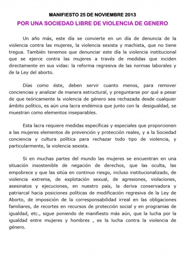 manifiesto IU violencia