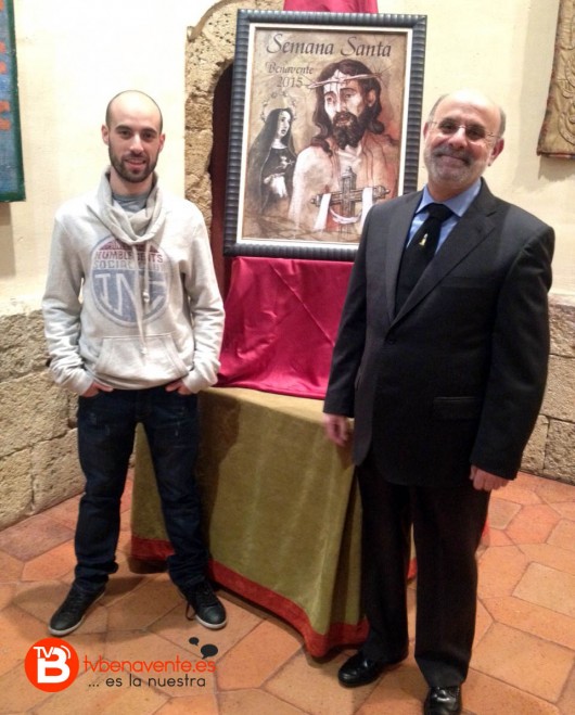 Jesús Javier Aguilar Gallego (autor del cartel) junto a Paulino Galván (Pte. Junta Pro Semana Santa Benavente)