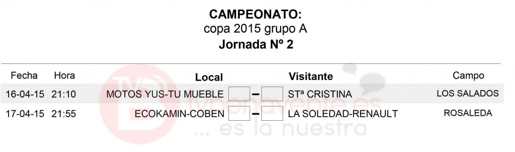 JORNADA 2 GRUPO A - copa veteranos futbol sala benavente