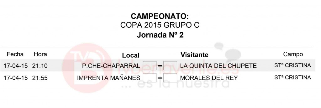 JORNADA 2 GRUPO C - copa veteranos futbol sala benavente