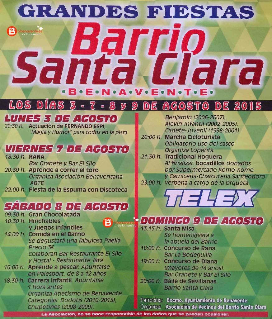 Fiestas de Santa Clara Benavente 2015
